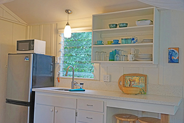 Moonrise Cottage has a well-equipped efficiency kitchen.